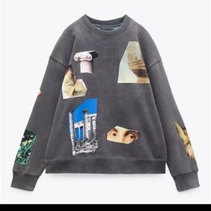 Zara Ancient Greece Crewneck Sweatshirt
